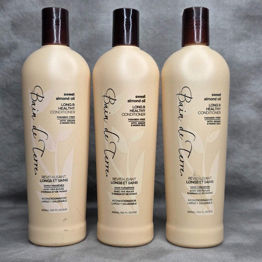 (X3) Bain De Terre Long & Healthy Conditioner 13.5 oz Sweet Almond & Argan Oil